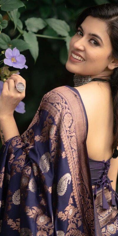 KPR 192 Blue Soft Lichi Silk Saree with Lace Border & Lace Work. Affordable Price ₹1449. Delivery 4-6 Working Days. Shop now. | Bollywood Sarees, Creative Sarees, Designer Sarees, Embroidered Sarees, Ethnic Saree, Modern Digital sarees, Party Wear Sarees, Sarees