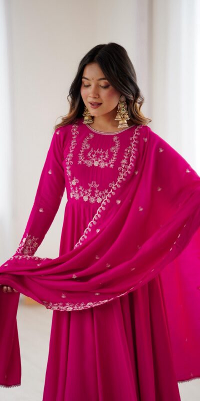 KB 289 Dark Pink with Bead Work & Embroidery Work Roman Chanderi Silk Salwar Suit . Special Price ₹2399. Delivery 4-6 Working Days. Shop now. | Jump Suits, Tops & Bottoms, Track Suits, Trendy Wear, Casual Suits, Creative suits, Designer Suits, Palazzo Suits, Party Wear Suits, Patiala Suits, Salwar suit, Straight Suits