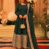 ZSR 3152 Green Color Roman silk Gown with Embroidery Work & Lace Work. Grab it for ₹2599. Delivery 4-6 Working Days. Shop now. | Bollywood Gowns, Creative Gowns, Designer Gowns, Embroidered Gowns, Gowns, Party Wear Gowns