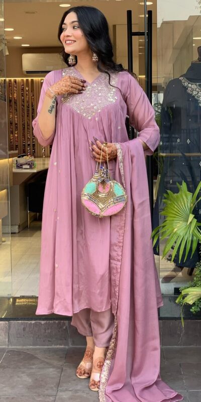 MF 819 Lavender Color Cotton Silk Salwar Suit with Mirror Work. Affordable Price ₹1699. Delivery 4-6 Working Days. Shop now. | Jump Suits, Casual Suits, Creative suits, Designer Suits, Palazzo Suits, Party Wear Suits, Patiala Suits, Salwar suit, Straight Suits