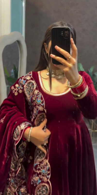ST 1148 Maroon 9000 Velvet Salwar Suit with Embroidery Work & Lace Work. Get it for ₹2449. Delivery 4-6 Working Days. Shop now. | Jump Suits, Straight Suits, Tops & Bottoms, Track Suits, Trendy Wear, Casual Suits, Creative suits, Designer Suits, Palazzo Suits, Party Wear Suits, Patiala Suits, Salwar suit