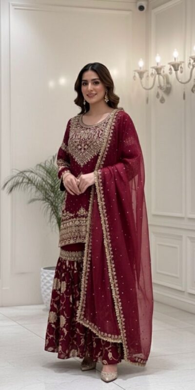 SSR 534 Maroon Georgette Salwar Suit Perfect for Wedding, Party, Onam, Housewarming, Bridal Wear – . Delivery 4-6 Working Days. Shop now. | Jump Suits, Tops & Bottoms, Track Suits, Trendy Wear, Casual Suits, Creative suits, Designer Suits, Palazzo Suits, Party Wear Suits, Patiala Suits, Salwar suit, Straight Suits