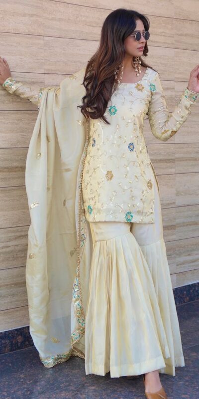 ZSR 3155 Off White Chinnon Salwar Suit Perfect for Wedding, Party, Durga Puja, Reception, Onam – . Grab it for ₹1999. Delivery 4-6 Working Days. | Jump Suits, Tops & Bottoms, Track Suits, Trendy Wear, Casual Suits, Creative suits, Designer Suits, Palazzo Suits, Party Wear Suits, Patiala Suits, Salwar suit, Straight Suits
