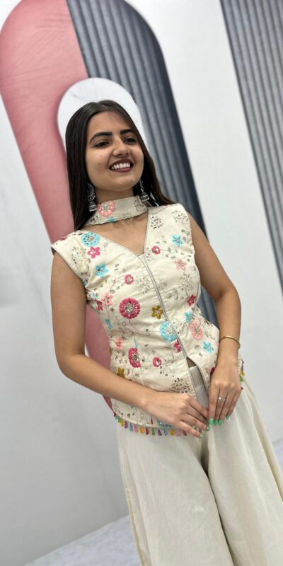 PC 451 Off White Tissue Simmer Salwar Suit with Embroidery Work. Available at ₹2549 only. Delivery 4-6 Working Days. Shop now. | Jump Suits, Tops & Bottoms, Track Suits, Trendy Wear, Casual Suits, Creative suits, Designer Suits, Palazzo Suits, Party Wear Suits, Patiala Suits, Salwar suit, Straight Suits