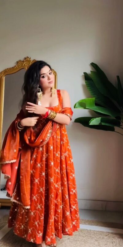 KD 1534 Orange in Color Fendy Silk Designer Work Salwar Suit . Introductory Price ₹2499. Delivery 4-6 Working Days. Shop now. | Jump Suits, Straight Suits, Tops & Bottoms, Track Suits, Trendy Wear, Casual Suits, Creative suits, Designer Suits, Palazzo Suits, Party Wear Suits, Patiala Suits, Salwar suit