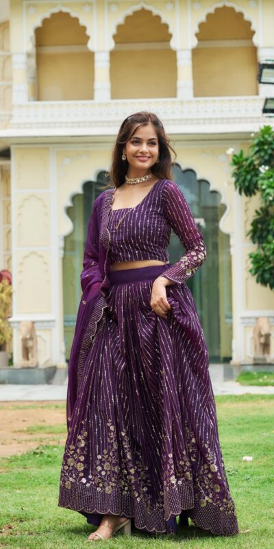 Ram 051 Purple Color Fox Georgette Lehenga Choli with Embroidery Work. Festive Deal ₹2649. Delivery 4-6 Working Days. Shop now. | Bollywood Lehenga, Creative Lehenga, Designer Lehenga, Embroidered Lehenga, Lehenga, Party Wear Lehenga