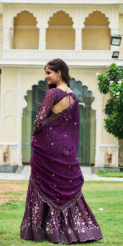 Ram 051 Purple Color Fox Georgette Lehenga Choli with Embroidery Work. Festive Deal ₹2649. Delivery 4-6 Working Days. Shop now. | Bollywood Lehenga, Creative Lehenga, Designer Lehenga, Embroidered Lehenga, Lehenga, Party Wear Lehenga