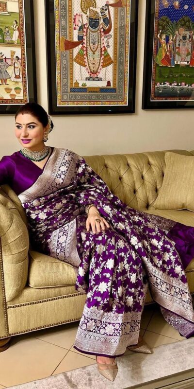 KP 6077 Purple in Soft Lichi Silk Designer Work Saree . Wedding, Party, Festive, Events Special Price ₹1399. Delivery 4-6 Working Days. Shop now. | Bollywood Sarees, Creative Sarees, Designer Sarees, Embroidered Sarees, Ethnic Saree, Modern Digital sarees, Party Wear Sarees, Sarees