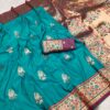 MB 28 Rama Pethani Silk Saree with Zari Work & Lace Work. Wedding, Party, Festive, Events Grab it for ₹2099. Delivery 4-6 Working Days. Shop now. | Bollywood Sarees, Creative Sarees, Designer Sarees, Embroidered Sarees, Ethnic Saree, Modern Digital sarees, Party Wear Sarees, Sarees