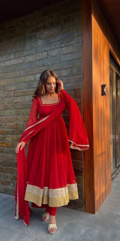 RTC 5961 Red in Color Blooming Georgette Lace Work Salwar Suit . Wedding, Party, Festive Grab it for ₹3049. Delivery 4-6 Working Days. Shop now. | Jump Suits, Straight Suits, Tops & Bottoms, Track Suits, Trendy Wear, Casual Suits, Creative suits, Designer Suits, Palazzo Suits, Party Wear Suits, Patiala Suits, Salwar suit