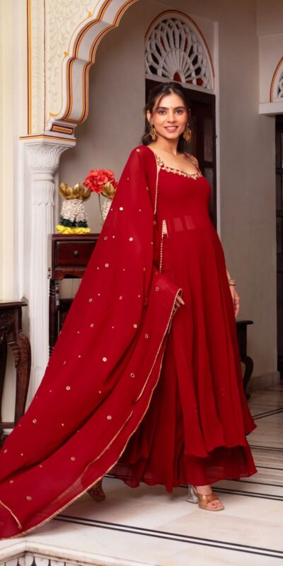 RTC 5889 Red Faux Georgette Salwar Suit with Lace Work & Mirror Work. Affordable Price ₹1999. Delivery 4-6 Working Days. Shop now. | Designer Suits, Jump Suits, Tops & Bottoms, Track Suits, Trendy Wear, Casual Suits, Creative suits, Palazzo Suits, Party Wear Suits, Patiala Suits, Salwar suit, Straight Suits