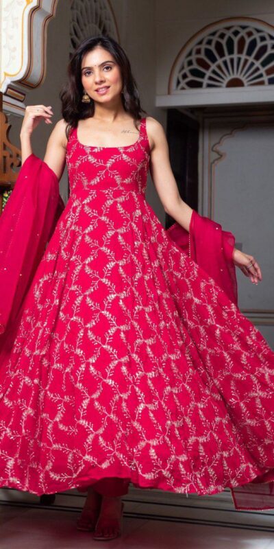 RTC 5958 Red Faux Georgette Anarkali Suit Perfect for Wedding, Party, Anniversary, Holi, Traditional Day – . Available at ₹2499 only. Delivery 4-6 Working | Jump Suits, Straight Suits, Tops & Bottoms, Track Suits, Trendy Wear, Casual Suits, Creative suits, Designer Suits, Palazzo Suits, Party Wear Suits, Patiala Suits, Salwar suit