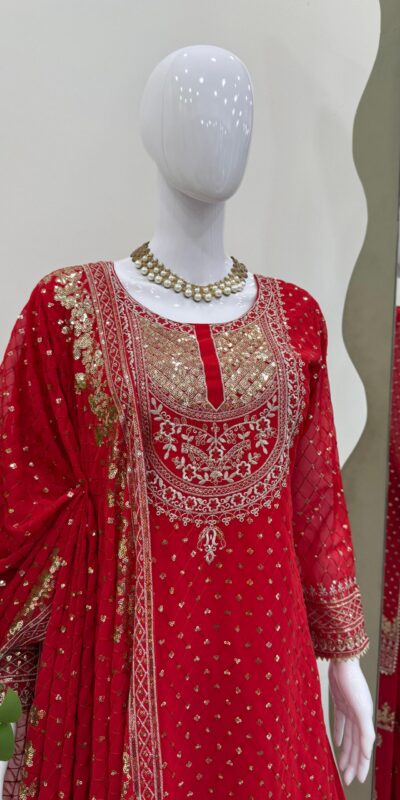 RTC 5899 Red Color Faux Georgette Salwar Suit with Lace Work. Exclusive Offer ₹2599. Delivery 4-6 Working Days. Shop now. | Jump Suits, Tops & Bottoms, Track Suits, Trendy Wear, Casual Suits, Creative suits, Designer Suits, Palazzo Suits, Party Wear Suits, Patiala Suits, Salwar suit, Straight Suits