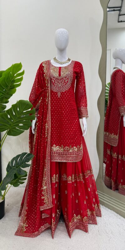 RTC 5899 Red Color Faux Georgette Salwar Suit with Lace Work. Exclusive Offer ₹2599. Delivery 4-6 Working Days. Shop now. | Jump Suits, Tops & Bottoms, Track Suits, Trendy Wear, Casual Suits, Creative suits, Designer Suits, Palazzo Suits, Party Wear Suits, Patiala Suits, Salwar suit, Straight Suits