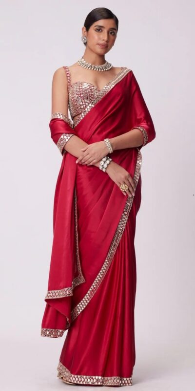 JR 637 Red Rangoli Silk Saree with Mirror Work & Embroidery Work. Exclusive Offer ₹1799. Delivery 4-6 Working Days. Shop now. | Bollywood Sarees, Creative Sarees, Designer Sarees, Embroidered Sarees, Ethnic Saree, Modern Digital sarees, Party Wear Sarees, Sarees