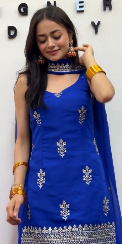 RTC 5944 Royal Blue in Royal Blue Foux Gorgette. Lace Work Salwar Suit Affordable Price ₹1999. Delivery 4-6 Working Days. Shop now. | Designer Suits, Jump Suits, Tops & Bottoms, Track Suits, Trendy Wear, Casual Suits, Creative suits, Palazzo Suits, Party Wear Suits, Patiala Suits, Salwar suit, Straight Suits