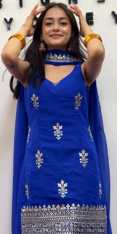 RTC 5944 Royal Blue in Royal Blue Foux Gorgette. Lace Work Salwar Suit Affordable Price ₹1999. Delivery 4-6 Working Days. Shop now. | Designer Suits, Jump Suits, Tops & Bottoms, Track Suits, Trendy Wear, Casual Suits, Creative suits, Palazzo Suits, Party Wear Suits, Patiala Suits, Salwar suit, Straight Suits