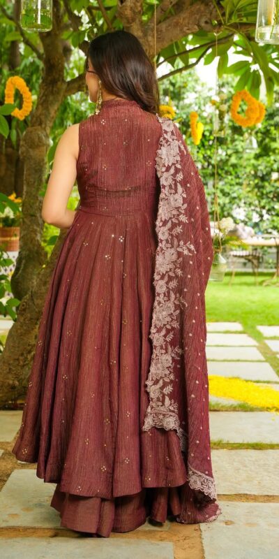LG 2046 Rust Crunchy Salwar Suit with Embroidery Work. Wedding, Party, Festive, Events, Exclusive Offer ₹2099. Delivery 4-6 Working Days. Shop now. | Jump Suits, Straight Suits, Tops & Bottoms, Track Suits, Trendy Wear, Casual Suits, Creative suits, Designer Suits, Palazzo Suits, Party Wear Suits, Patiala Suits, Salwar suit