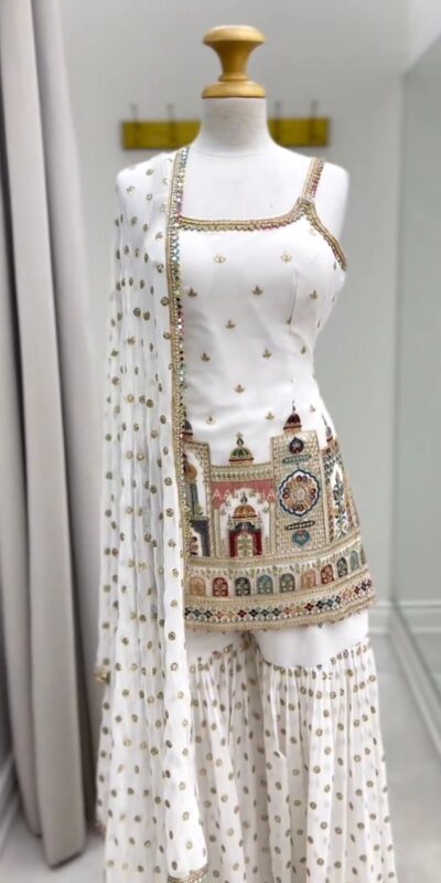 KD 1513 White with Lace Work Faux Georgette with Salwar Suit . Available at ₹2149 only. Delivery 4-6 Working Days. Shop now. | Jump Suits, Tops & Bottoms, Track Suits, Trendy Wear, Casual Suits, Creative suits, Designer Suits, Palazzo Suits, Party Wear Suits, Patiala Suits, Salwar suit, Straight Suits