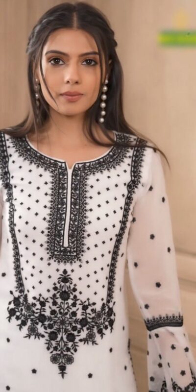 DC 111 White Fox Georgette Salwar Suit with Embroidery Work & Thread Embroidery. Available at ₹2449 only. Delivery 4-6 Working Days. Shop now. | Jump Suits, Straight Suits, Tops & Bottoms, Track Suits, Trendy Wear, Casual Suits, Creative suits, Designer Suits, Palazzo Suits, Party Wear Suits, Patiala Suits, Salwar suit