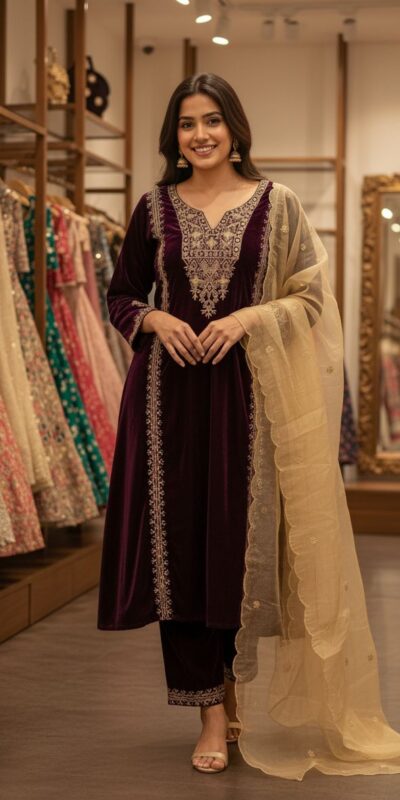 ST 1150 Wine in 9000 Velvet Cut Work & Embroidery Work Salwar Suit . Grab it for ₹1999. Delivery 4-6 Working Days. Shop now. | Jump Suits, Straight Suits, Tops & Bottoms, Track Suits, Trendy Wear, Casual Suits, Creative suits, Designer Suits, Palazzo Suits, Party Wear Suits, Patiala Suits, Salwar suit
