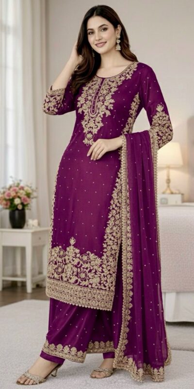 SSR 535 Wine Color in Organza Silk Embroidery Work Salwar Suit . Available at ₹2399 only. Delivery 4-6 Working Days. Shop now. | Jump Suits, Straight Suits, Tops & Bottoms, Track Suits, Trendy Wear, Casual Suits, Creative suits, Designer Suits, Palazzo Suits, Party Wear Suits, Patiala Suits, Salwar suit