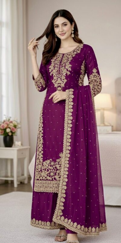 SSR 535 Wine Color in Organza Silk Embroidery Work Salwar Suit . Available at ₹2399 only. Delivery 4-6 Working Days. Shop now. | Jump Suits, Straight Suits, Tops & Bottoms, Track Suits, Trendy Wear, Casual Suits, Creative suits, Designer Suits, Palazzo Suits, Party Wear Suits, Patiala Suits, Salwar suit