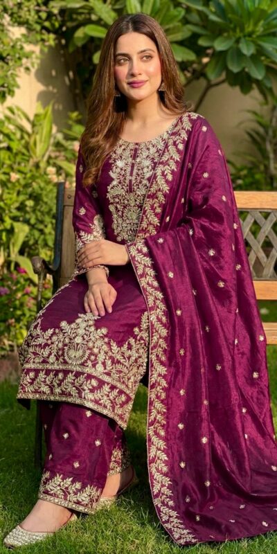 SRK 5316 Wine Organza Silk Salwar Suit Perfect for Wedding, Party, Makar Sankranti, Eid, Durga Puja – . Affordable Price ₹2149. Delivery 4-6 Workin | Jump Suits, Straight Suits, Tops & Bottoms, Track Suits, Trendy Wear, Casual Suits, Creative suits, Designer Suits, Palazzo Suits, Party Wear Suits, Patiala Suits, Salwar suit