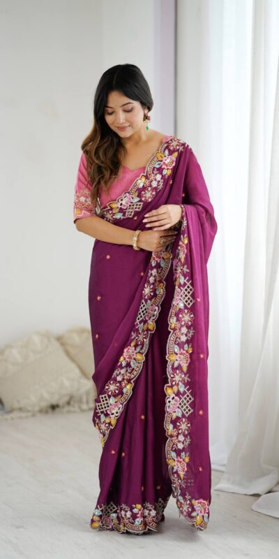 BT 1303 Wine Premium Noha Crush Saree with Sequins Work & Embroidery Work. Exclusive Offer ₹2149. Delivery 4-6 Working Days. Shop now. | Bollywood Sarees, Creative Sarees, Designer Sarees, Embroidered Sarees, Ethnic Saree, Modern Digital sarees, Party Wear Sarees, Sarees