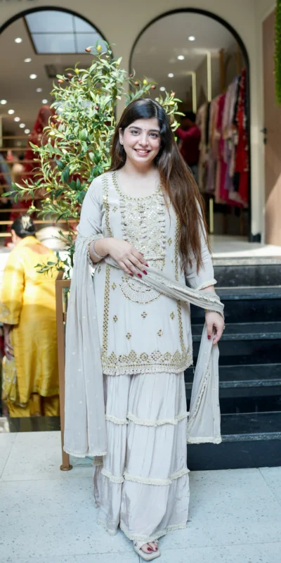 Light Grey Georgette With Sequence Work Salwar Suit