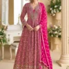 Pink Georgette Thread Sequence Work Salwar Suit