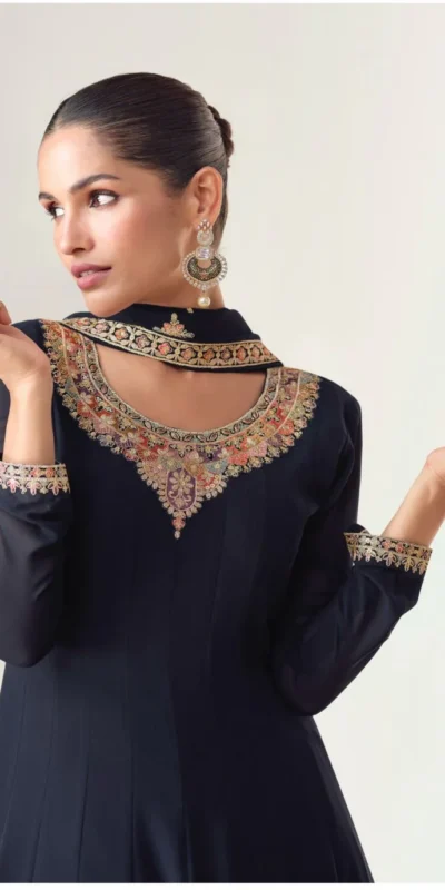 FC 10128 Black Color Blooming Georgette Embroidery Work Salwar Suit . Introductory Price ₹3449. Delivery 4-6 Working Days. Shop now. | Jump Suits, Straight Suits, Casual Suits, Creative suits, Designer Suits, Palazzo Suits, Party Wear Suits, Patiala Suits, Salwar suit