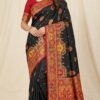 MB 56 Black Paithani Silk Saree with Lace Border & Lace Work. Affordable Price ₹2399. Delivery 4-6 Working Days. Shop now. | Bollywood Sarees, Creative Sarees, Designer Sarees, Embroidered Sarees, Ethnic Saree, Modern Digital sarees, Party Wear Sarees, Sarees