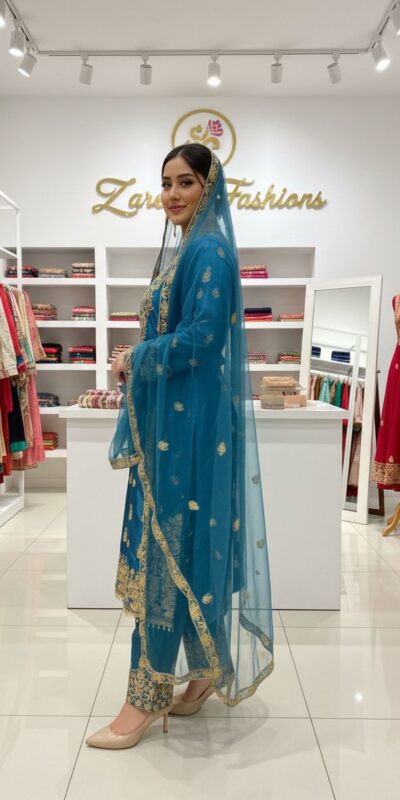 LG 2065 Blue Chinon Salwar Suit with Embroidery Work. Wedding, Party, Festive, Events, Grab it for ₹2449. Delivery 4-6 Working Days. Shop now. | Jump Suits, Straight Suits, Casual Suits, Creative suits, Designer Suits, Palazzo Suits, Party Wear Suits, Patiala Suits, Salwar suit