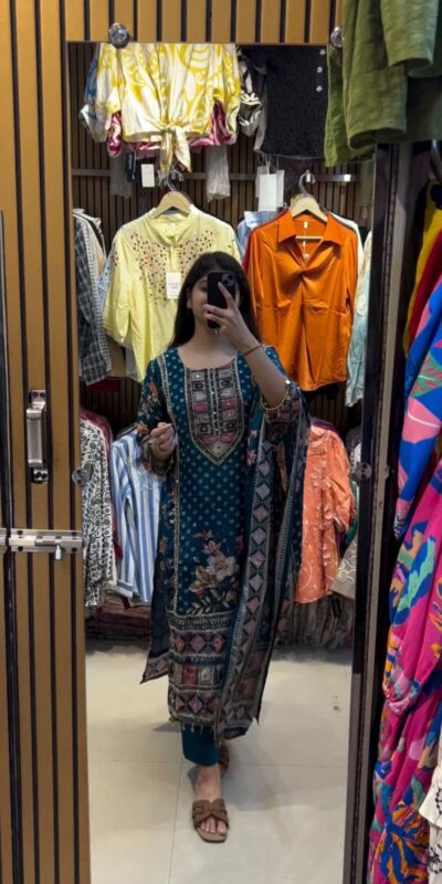 BE 439 Blue Printed Chinon Salwar Suit with Lace Work & Mirror Work. Affordable Price ₹1799. Delivery 4-6 Working Days. Shop now. | Jump Suits, Straight Suits, Casual Suits, Creative suits, Designer Suits, Palazzo Suits, Party Wear Suits, Patiala Suits, Salwar suit