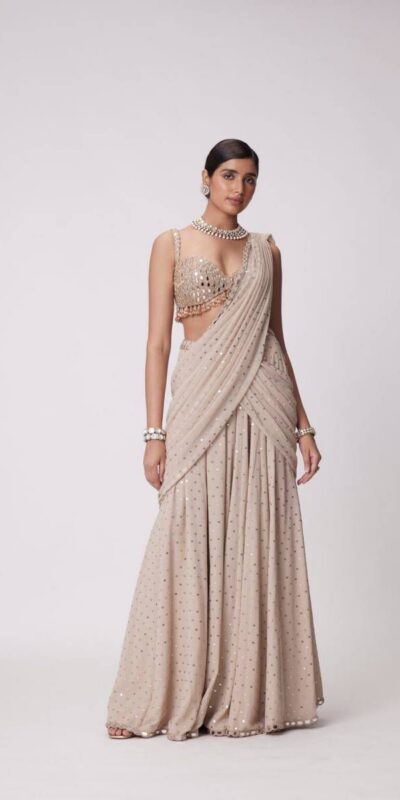 BD 1821 Chiku in Faux Georgette Mirror Work Saree . Wedding, Party, Festive, Events, Grab it for ₹2499. Delivery 4-6 Working Days. Shop now. | Bollywood Sarees, Creative Sarees, Designer Sarees, Embroidered Sarees, Ethnic Saree, Modern Digital sarees, Party Wear Sarees, Sarees
