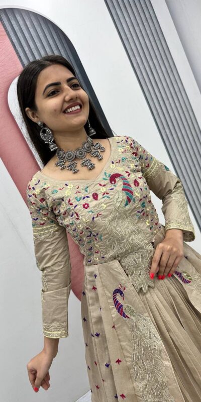 PC 528 Cream Color Vichitra Sequence Work Lehenga Choli Designer Work. Grab it for ₹2649. Delivery 4-6 Working Days. Shop now. | Bollywood Lehenga, Creative Lehenga, Designer Lehenga, Embroidered Lehenga, Lehenga, Party Wear Lehenga