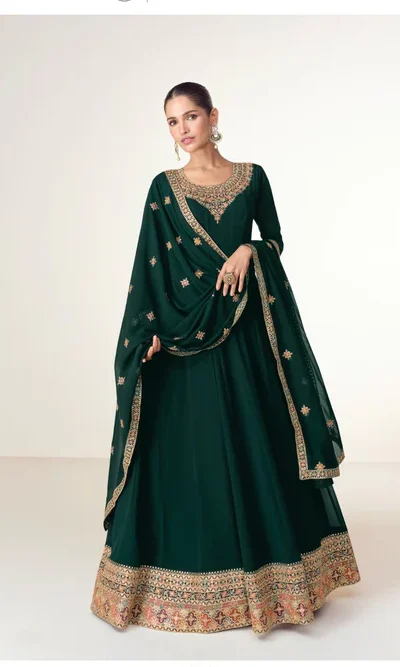 FC 10128 Green Color Blooming Georgette Embroidery Work Salwar Suit . Introductory Price ₹3449. Delivery 4-6 Working Days. Shop now. | Jump Suits, Straight Suits, Casual Suits, Creative suits, Designer Suits, Palazzo Suits, Party Wear Suits, Patiala Suits, Salwar suit