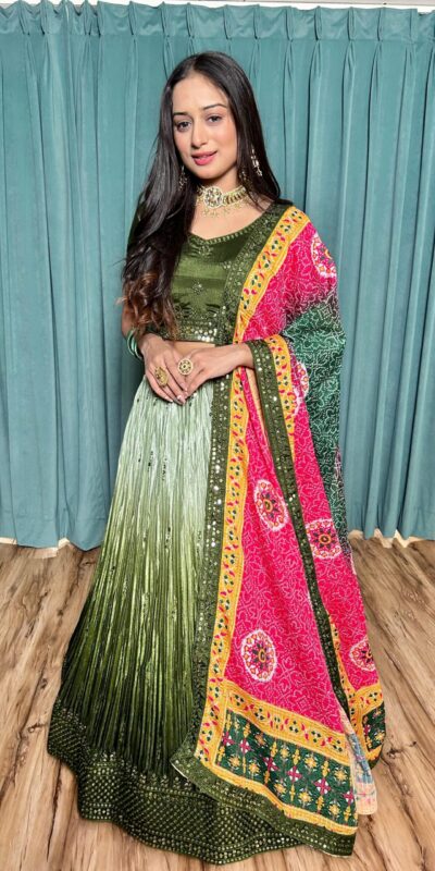 FB H60 Green Color Chinon Silk Sequins Work Lehenga Choli . Introductory Price ₹3649. Delivery 4-6 Working Days. Shop now. | Bollywood Lehenga, Creative Lehenga, Designer Lehenga, Embroidered Lehenga, Lehenga, Party Wear Lehenga