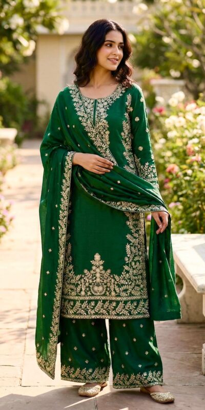 SRK 5316 Green Organza Silk Salwar Suit Perfect for Wedding, Party, Makar Sankranti, Eid, Durga Puja – . Affordable Price ₹2149. Delivery 4-6 Workin | Jump Suits, Straight Suits, Casual Suits, Creative suits, Designer Suits, Palazzo Suits, Party Wear Suits, Patiala Suits, Salwar suit