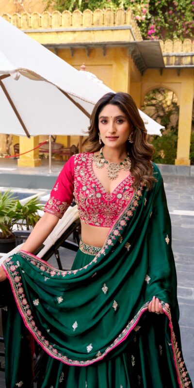 LNB 1449 Green in Silk Satin Embroidery Work & Sequins Work Lehenga Choli . Now at just ₹3749. Delivery 4-6 Working Days. Shop now. | Bollywood Lehenga, Creative Lehenga, Designer Lehenga, Embroidered Lehenga, Lehenga, Party Wear Lehenga