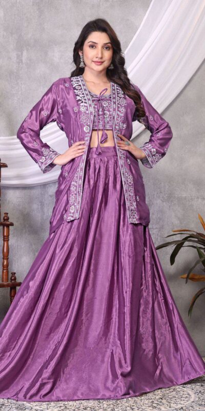 BB 02 Lavender Chinon Silk Lehenga Choli with Embroidery Work & Sequins Work. Available at ₹1999 only. Delivery 4-6 Working Days. Shop now. | Bollywood Lehenga, Creative Lehenga, Designer Lehenga, Embroidered Lehenga, Lehenga, Party Wear Lehenga