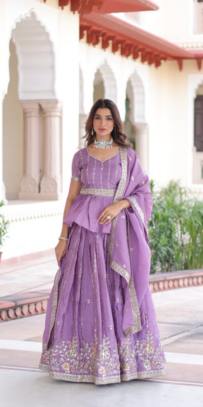KA 5057 Lavender Gold Crush Lehenga Choli with Embroidery Work & Zari Work. Introductory Price ₹2649. Delivery 4-6 Working Days. Shop now. | Bollywood Lehenga, Creative Lehenga, Designer Lehenga, Embroidered Lehenga, Lehenga, Party Wear Lehenga