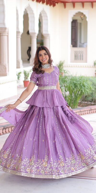KA 5057 Lavender Gold Crush Lehenga Choli with Embroidery Work & Zari Work. Introductory Price ₹2649. Delivery 4-6 Working Days. Shop now. | Bollywood Lehenga, Creative Lehenga, Designer Lehenga, Embroidered Lehenga, Lehenga, Party Wear Lehenga