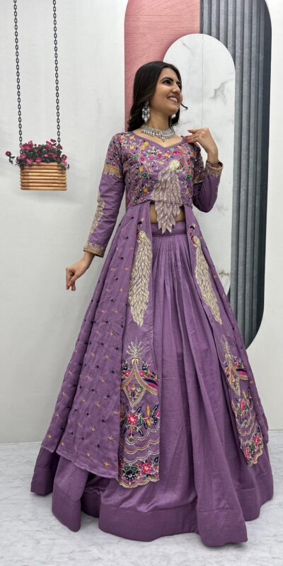 PC 528 Lavender Color Vichitra Sequence Work Lehenga Choli Designer Work. Grab it for ₹2649. Delivery 4-6 Working Days. Shop now. | Bollywood Lehenga, Creative Lehenga, Designer Lehenga, Embroidered Lehenga, Lehenga, Party Wear Lehenga