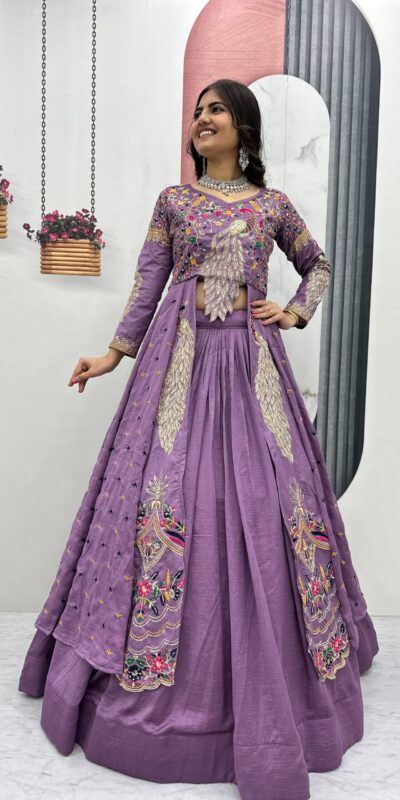 PC 528 Lavender Color Vichitra Sequence Work Lehenga Choli Designer Work. Grab it for ₹2649. Delivery 4-6 Working Days. Shop now. | Bollywood Lehenga, Creative Lehenga, Designer Lehenga, Embroidered Lehenga, Lehenga, Party Wear Lehenga