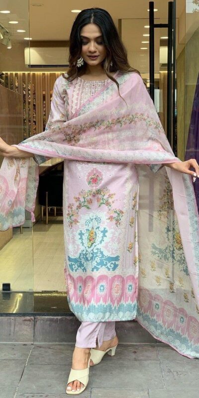 DC G22 Light Pink in Maslin Digital Print Salwar Suit . Wedding, Party, Festive, Events, Introductory Price ₹1749. Delivery 4-6 Working Days. Shop now. | Jump Suits, Straight Suits, Casual Suits, Creative suits, Designer Suits, Palazzo Suits, Party Wear Suits, Patiala Suits, Salwar suit