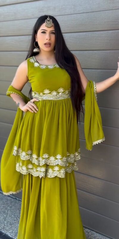 RTC 5860 Mahendi Color Faux Georgette Salwar with Lace Work. Affordable Price ₹1999. Delivery 4-6 Working Days. Shop now. | Jump Suits, Straight Suits, Tops & Bottoms, Track Suits, Trendy Wear, Casual Suits, Creative suits, Designer Suits, Palazzo Suits, Party Wear Suits, Patiala Suits, Salwar suit