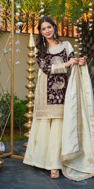 AD 221 Maroon in Glass Organza Silk. Lace Work & Embroidery Work Salwar Suit Affordable Price ₹2599. Delivery 4-6 Working Days. Shop now. | Jump Suits, Straight Suits, Casual Suits, Creative suits, Designer Suits, Palazzo Suits, Party Wear Suits, Patiala Suits, Salwar suit