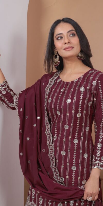 FE 126 Maroon Color Natural Crap Salwar Suit with Embroidery Work. Special Price ₹2399. Delivery 4-6 Working Days. Shop now. | Jump Suits, Straight Suits, Casual Suits, Creative suits, Designer Suits, Palazzo Suits, Party Wear Suits, Patiala Suits, Salwar suit